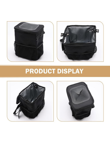 Basurero de Coche Zikefest Negro Plegable a Prueba de Agua