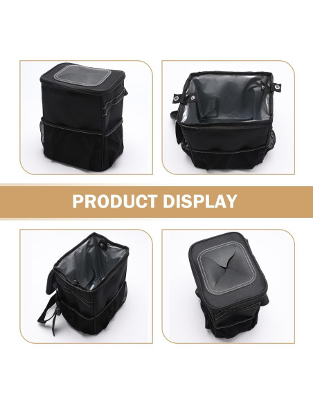 Basurero de Coche Zikefest Negro Plegable a Prueba de Agua