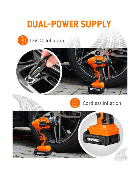 Compresor de Aire Portátil WORKSITE WCAP115D 12V Sin Cable