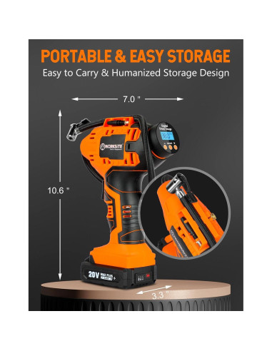 Compresor de Aire Portátil WORKSITE WCAP115D 12V Sin Cable