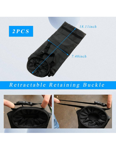 Basurero de Coche Augeny Plegable Negro 2PCS 7.57L