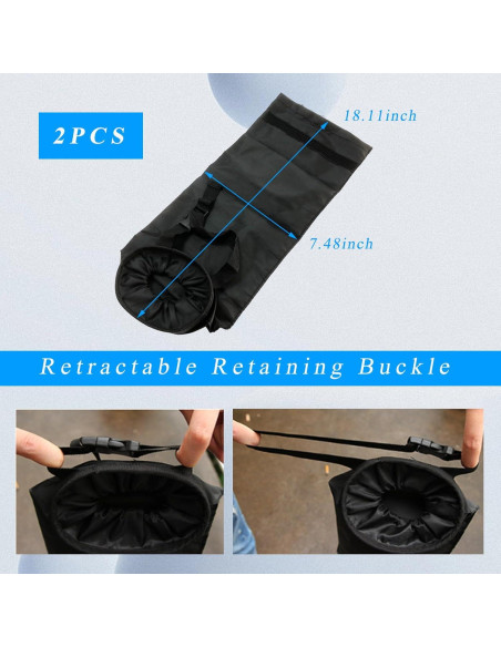 Basurero de Coche Augeny Plegable Negro 2PCS 7.57L