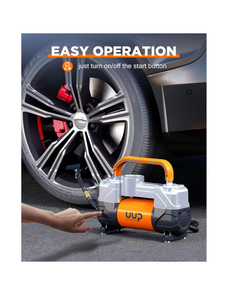 Compresor de Aire UUP 12V Doble Cilindro 150PSI Portátil