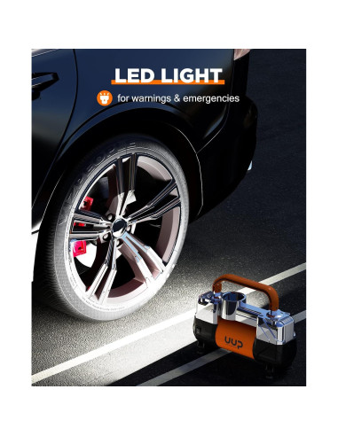 Compresor de Aire UUP 12V Doble Cilindro 150PSI Portátil