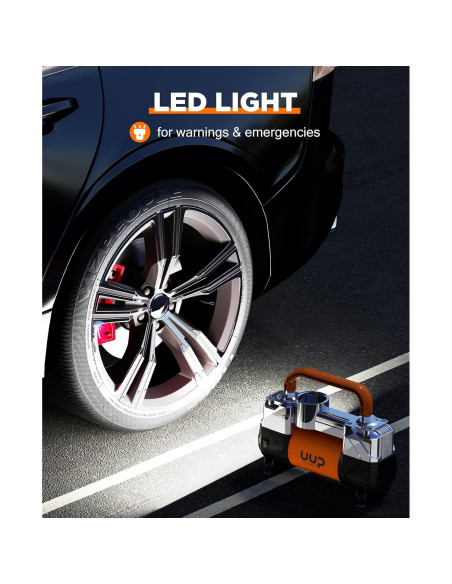 Compresor de Aire UUP 12V Doble Cilindro 150PSI Portátil