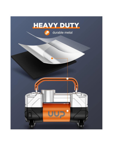 Compresor de Aire UUP 12V Doble Cilindro 150PSI Portátil