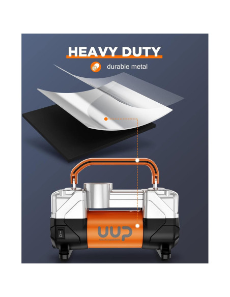 Compresor de Aire UUP 12V Doble Cilindro 150PSI Portátil