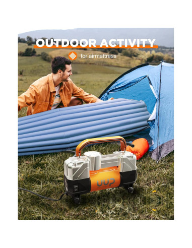 Compresor de Aire UUP 12V Doble Cilindro 150PSI Portátil