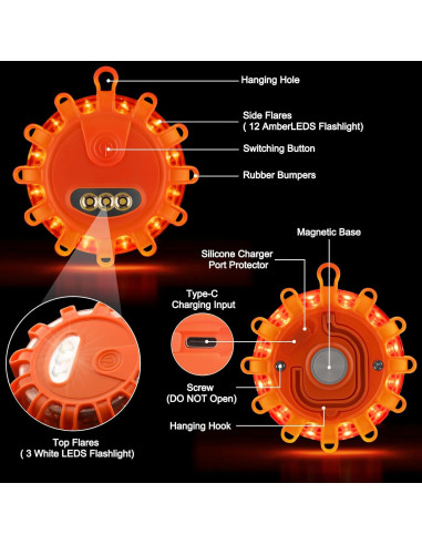 Luces de Emergencia LED Recargables Meliya - Paquete de 3