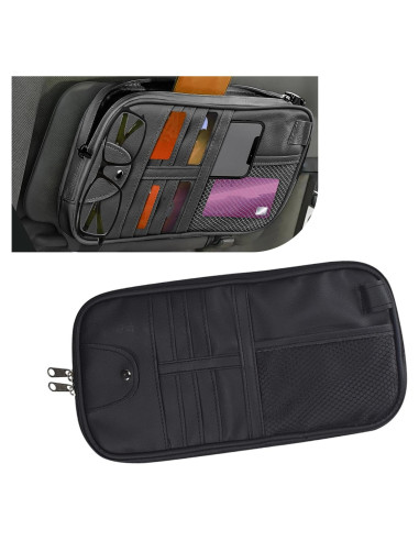 Organizador de Visera Solar Anyhut Negro 30x15 cm Multifuncional