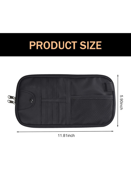 Organizador de Visera Solar Anyhut Negro 30x15 cm Multifuncional