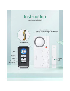 Alarma de Puerta HAPYTHDA con Control Remoto - Paquete de 2 2