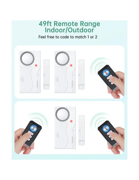 Alarma de Puerta HAPYTHDA con Control Remoto - Paquete de 2