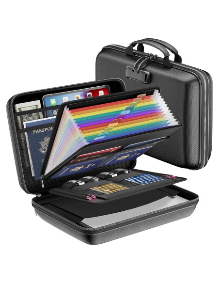 Caja Organizadora de Documentos a Prueba de Fuego ieeker 13 Bolsillos