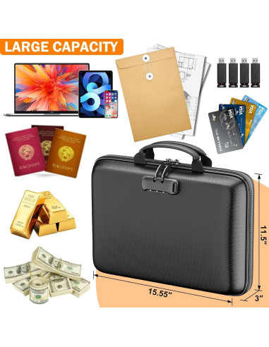 Caja Organizadora de Documentos a Prueba de Fuego ieeker 13 Bolsillos