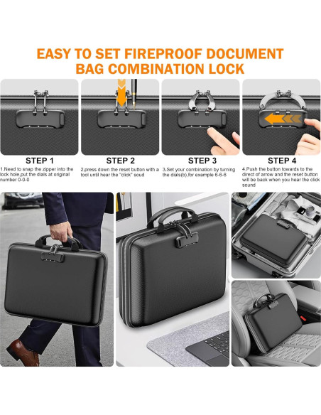 Caja Organizadora de Documentos a Prueba de Fuego ieeker 13 Bolsillos