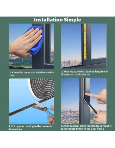 Sello de Puerta con Burlete Aislante Fjzoys 5.03m Gris