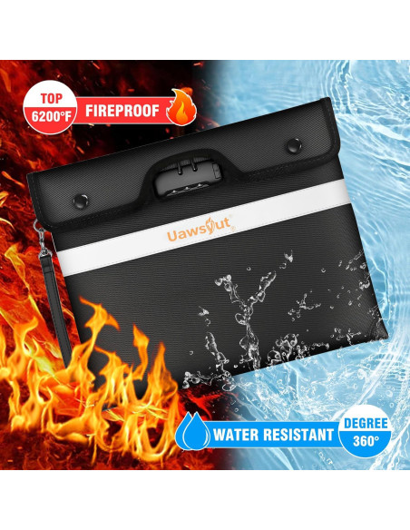 Bolsa Documentos Ignífuga Uawsyut 36.3x28.4cm con Cerradura