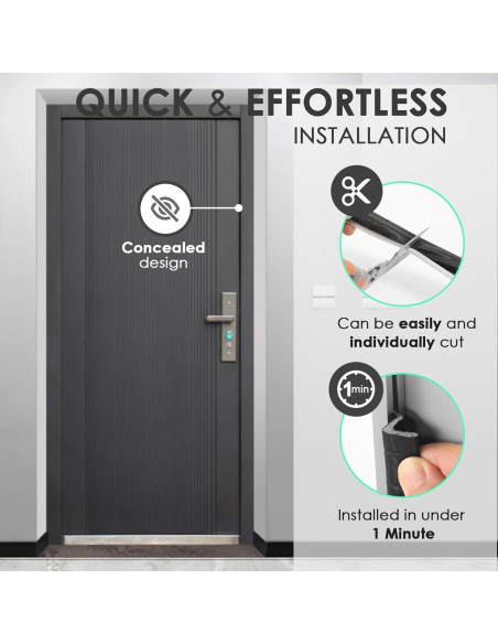 Burlete para Puerta Pluden 40FT Aislante Acústico Negro