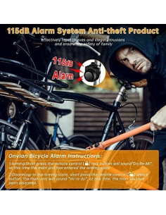 Alarma Inalámbrica Antirrobo Onvian A2 115dB para Bicicleta 2
