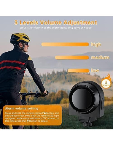 Alarma Inalámbrica Antirrobo Onvian A2 115dB para Bicicleta