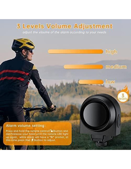 Alarma Inalámbrica Antirrobo Onvian A2 115dB para Bicicleta