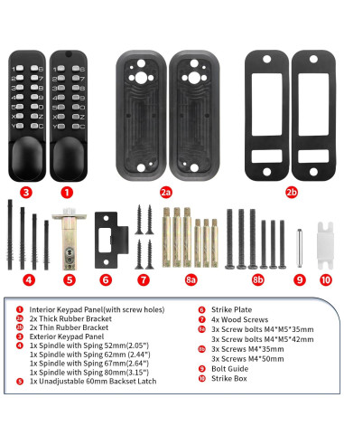 Cerradura de Entrada Sin Llave Mecánica ANNFUZ con Teclado Doble Lado