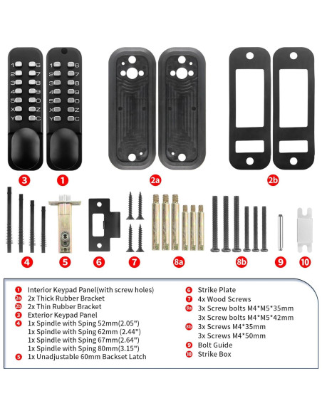 Cerradura de Entrada Sin Llave Mecánica ANNFUZ con Teclado Doble Lado