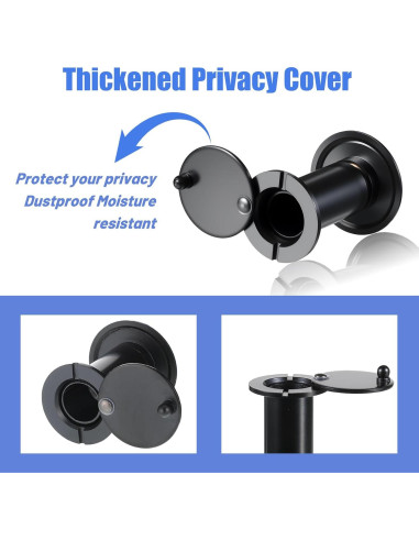 Mirilla de puerta 200 grados Eldraqth con broca 16mm negra