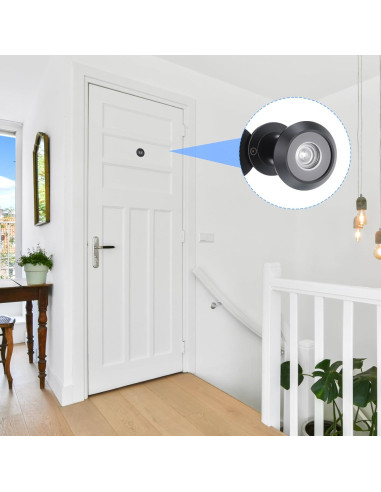 Mirilla de puerta 200 grados Eldraqth con broca 16mm negra