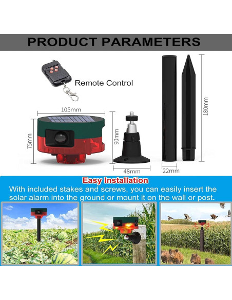 Alarma de Seguridad Solar WONFAST con Sensor de Movimiento 360