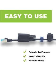 Paquete de 2 Acopladores RJ45 Impermeables Cat6 LEENUE 2