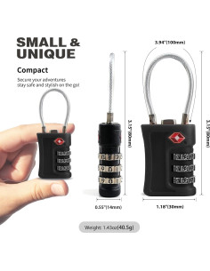 Candado de Combinación TSA UP Security Negro 2 Piezas 2