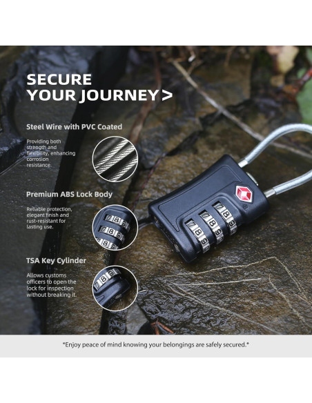 Candado de Combinación TSA UP Security Negro 2 Piezas