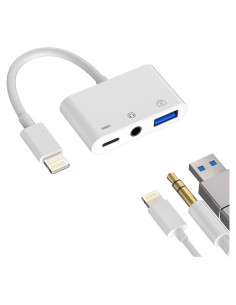 Adaptador 3 en 1 Zoyuzan Lightning a 3.5mm y USB OTG para iPhone