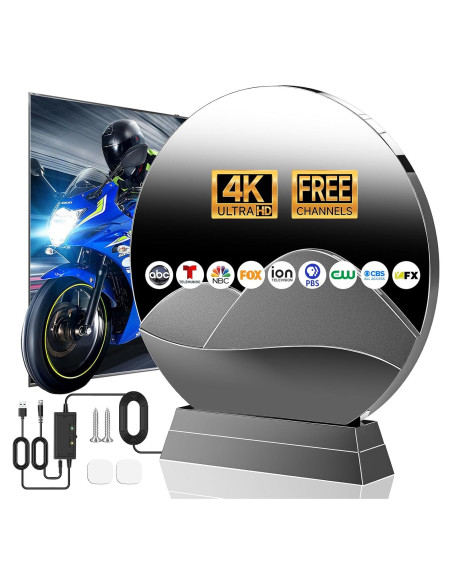 Antena de TV Interior Ragnal M01 2800+ Millas 360 HD 4K Antena de TV Interior Ragnal M01 2800+ Millas 360 HD 4K