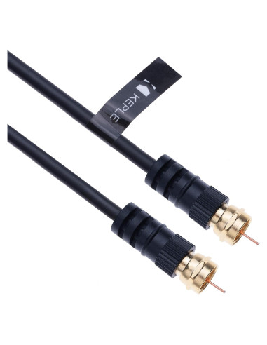 Cable Coaxial Keple 1.52 m Negro F-F para TV y Antena