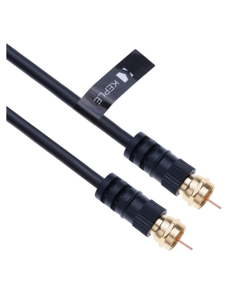 Cable Coaxial Keple 1.52 m Negro F-F para TV y Antena