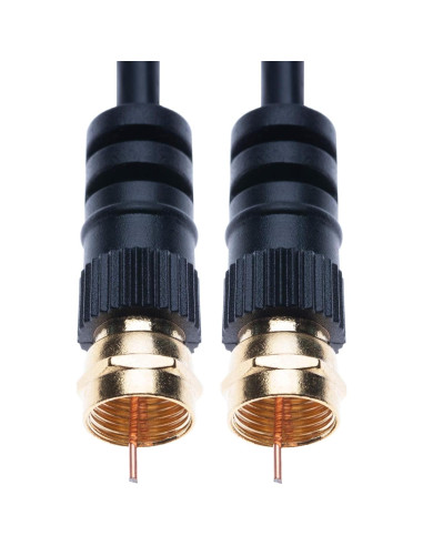Cable Coaxial Keple 1.52 m Negro F-F para TV y Antena