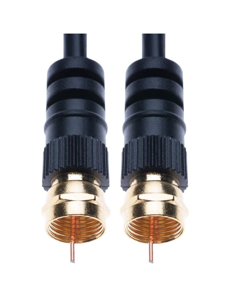 Cable Coaxial Keple 1.52 m Negro F-F para TV y Antena