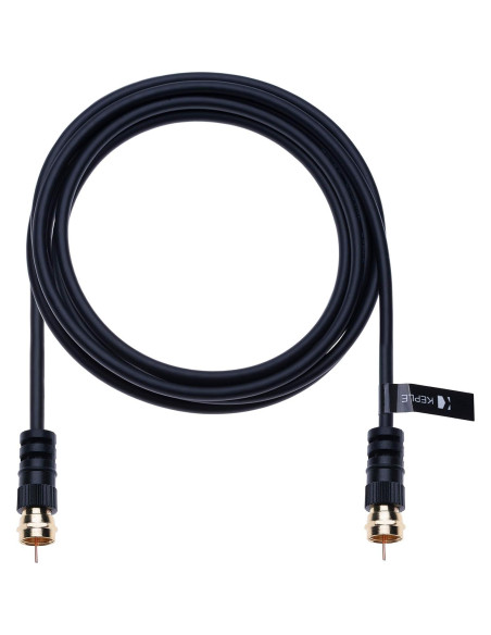 Cable Coaxial Keple 1.52 m Negro F-F para TV y Antena