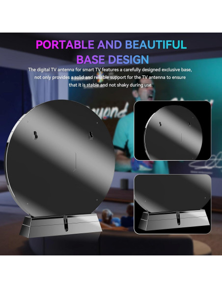 Antena de TV Interior Ragnal M01 2800+ Millas 360 HD 4K Antena de TV Interior Ragnal M01 2800+ Millas 360 HD 4K