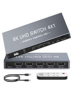 Divisor HDMI 8K 4 en 1 Rytaki - Soporta 4K 240Hz y 8K 60Hz