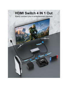 Divisor HDMI 8K 4 en 1 Rytaki - Soporta 4K 240Hz y 8K 60Hz 2