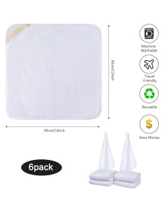 Paños Faciales de Microfibra SINLAND 30x30cm 6 Paquetes Blancos 2