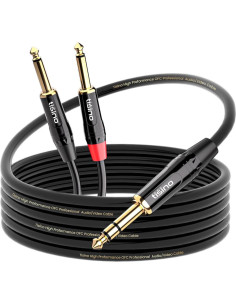 Cable estéreos TRS 1/4 a doble mono TS 1/4 - 1 metro tisino 2