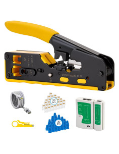 Kit de Crimpado RJ45 WEETOTUNG con 30 Conectores Cat6