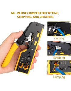 Kit de Crimpado RJ45 WEETOTUNG con 30 Conectores Cat6 2