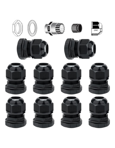 Paquete de 10 Pasacables Impermeables Aandxmok NPT 1/2"