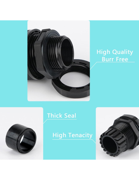 Paquete de 10 Pasacables Impermeables Aandxmok NPT 1/2"